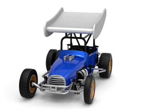 Vintage Winged Supermodified stock car for Dirt Version 2 Scale 1 to 25 3D Print Model