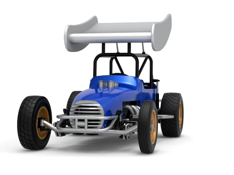 Vintage Winged Supermodified stock car for Dirt Version 2 Scale 1 to 25 3D Print Model