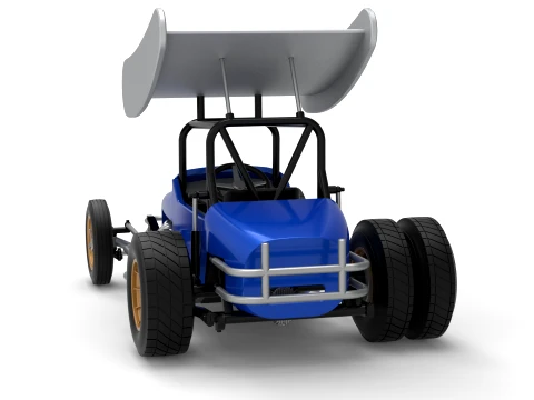 Vintage Winged Supermodified stock car for Dirt Version 2 Scale 1 to 25 3D Print Model