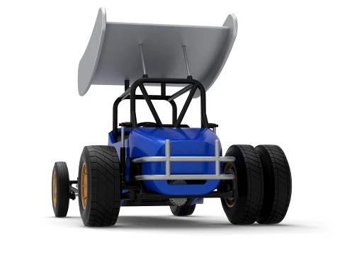Vintage Winged Supermodified stock car for Dirt Version 2 Scale 1 to 25 3D Print Model