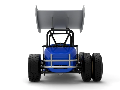 Vintage Winged Supermodified stock car for Dirt Version 2 Scale 1 to 25 3D Print Model