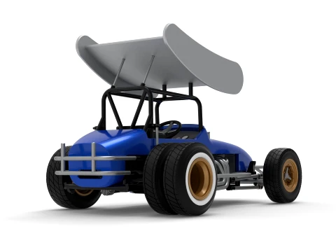 Vintage Winged Supermodified stock car for Dirt Version 2 Scale 1 to 25 3D Print Model