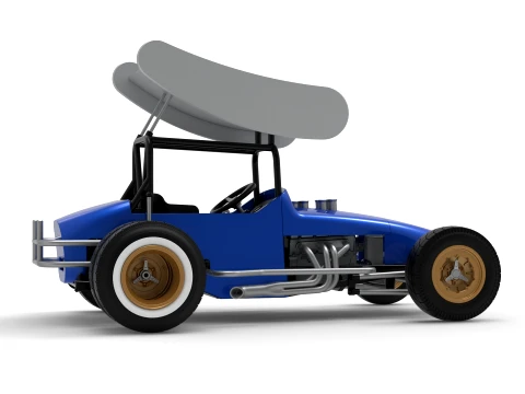 Vintage Winged Supermodified stock car for Dirt Version 2 Scale 1 to 25 3D Print Model