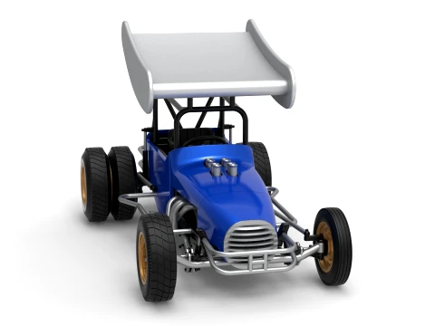 Vintage Winged Supermodified stock car for Dirt Version 2 Scale 1 to 25 3D Print Model