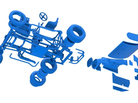 Vintage Winged Supermodified stock car for Dirt Version 2 Scale 1 to 25 3D Print Model
