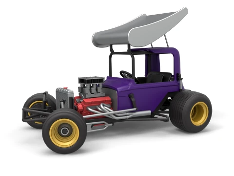 Vintage Winged Supermodified stock car for Dirt while turning Version 1 Scale 1 to 25 3D Print Model