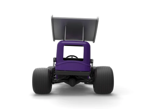 Vintage Winged Supermodified stock car for Dirt while turning Version 1 Scale 1 to 25 3D Print Model