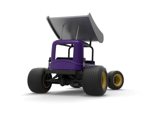 Vintage Winged Supermodified stock car for Dirt while turning Version 1 Scale 1 to 25 3D Print Model