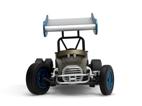 Vintage Winged Supermodified stock car for Dirt while turning Version 2 Scale 1 to 25 3D Print Model