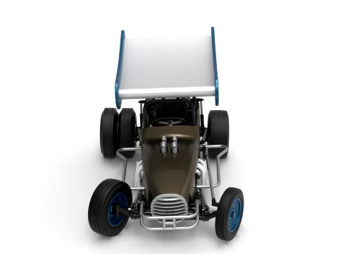 Vintage Winged Supermodified stock car for Dirt while turning Version 2 Scale 1 to 25 3D Print Model