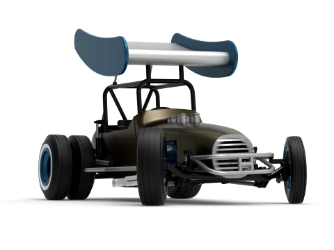 Vintage Winged Supermodified stock car for Dirt while turning Version 2 Scale 1 to 25 3D Print Model