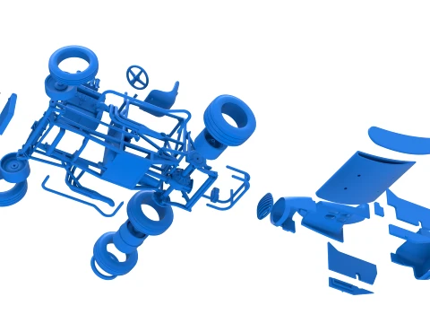 Vintage Winged Supermodified stock car for Dirt while turning Version 2 Scale 1 to 25 3D Print Model