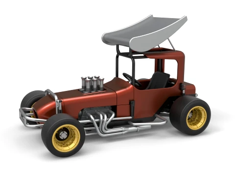 Vintage Winged Supermodified stock car Version 1 Scale 1 to 25 3D Print Model