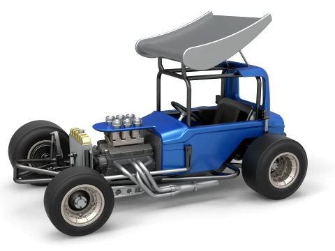 Vintage Winged Supermodified stock car Version 2 Scale 1 to 25 3D Print Model