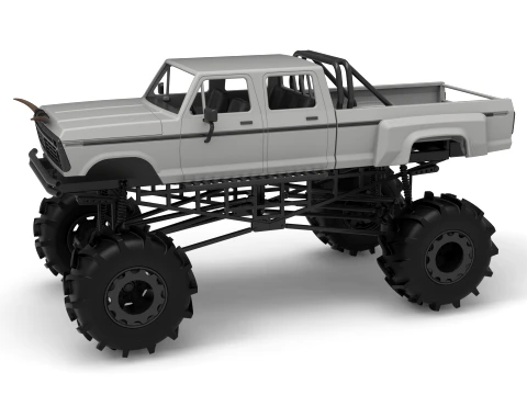 Redneck Rave Mud truck Version 2 Scale 1 to 25 3D Print Model