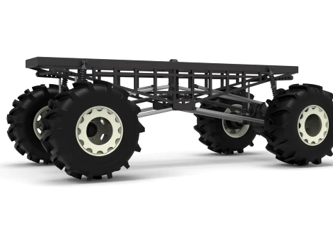 Chassis of Redneck Rave Mud truck Version 2 Scale 1 to 25 3D Print Model