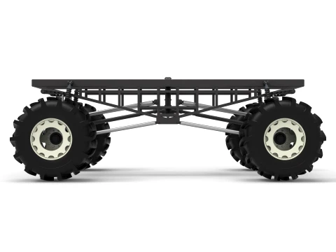 Chassis of Redneck Rave Mud truck Version 2 Scale 1 to 25 3D Print Model