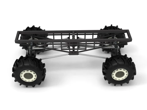 Chassis of Redneck Rave Mud truck Version 2 Scale 1 to 25 3D Print Model