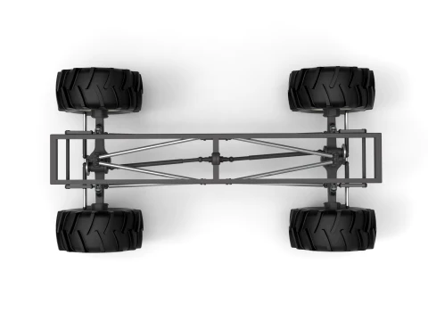 Chassis of Redneck Rave Mud truck Version 2 Scale 1 to 25 3D Print Model