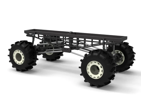 Chassis of Redneck Rave Mud truck Version 2 Scale 1 to 25 3D Print Model