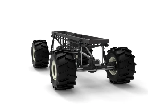 Chassis of Redneck Rave Mud truck Version 2 Scale 1 to 25 3D Print Model