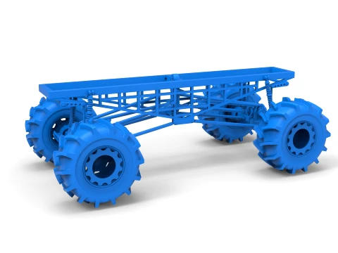 Chassis of Redneck Rave Mud truck Version 2 Scale 1 to 25 3D Print Model