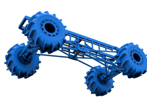 Chassis of Redneck Rave Mud truck Version 2 Scale 1 to 25 3D Print Model