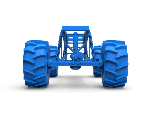 Chassis of Redneck Rave Mud truck Version 2 Scale 1 to 25 3D Print Model