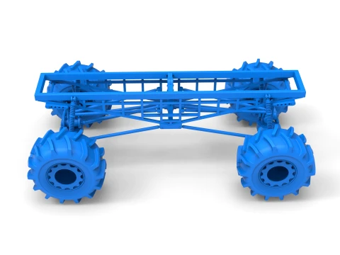 Chassis of Redneck Rave Mud truck Version 2 Scale 1 to 25 3D Print Model