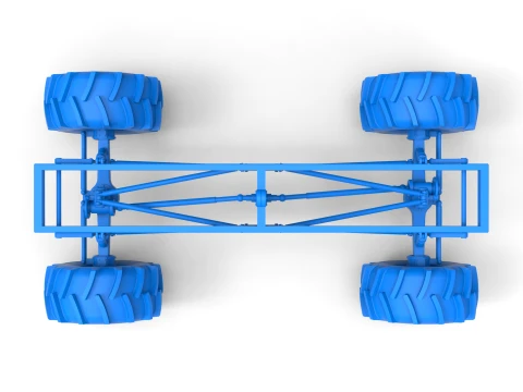 Chassis of Redneck Rave Mud truck Version 2 Scale 1 to 25 3D Print Model
