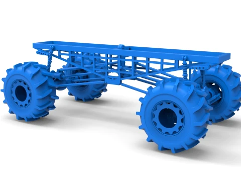 Chassis of Redneck Rave Mud truck Version 2 Scale 1 to 25 3D Print Model