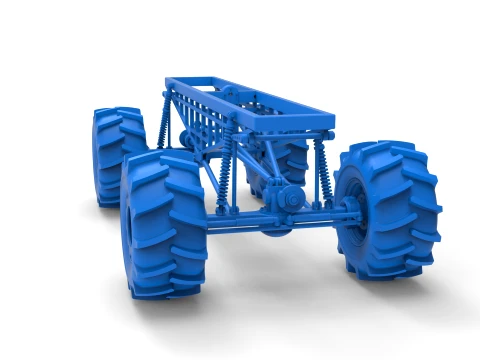 Chassis of Redneck Rave Mud truck Version 2 Scale 1 to 25 3D Print Model