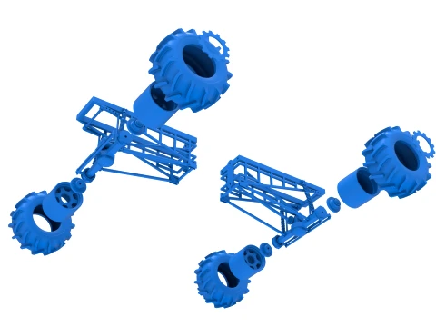 Chassis of Redneck Rave Mud truck Version 2 Scale 1 to 25 3D Print Model