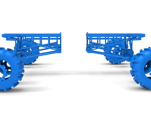 Chassis of Redneck Rave Mud truck Version 2 Scale 1 to 25 3D Print Model