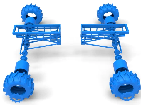 Chassis of Redneck Rave Mud truck Version 2 Scale 1 to 25 3D Print Model