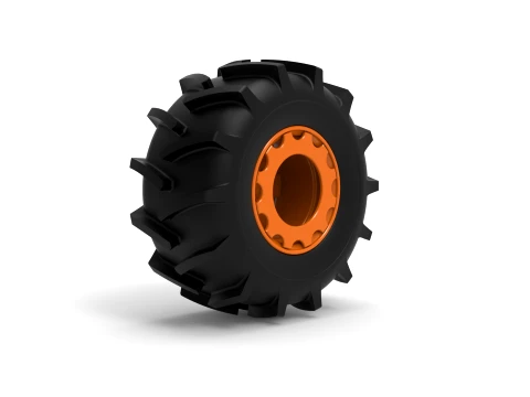 Wheel of Redneck Rave Mud truck Version 2 Scale 1 to 25 3D Print Model