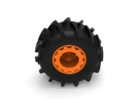 Wheel of Redneck Rave Mud truck Version 2 Scale 1 to 25 3D Print Model