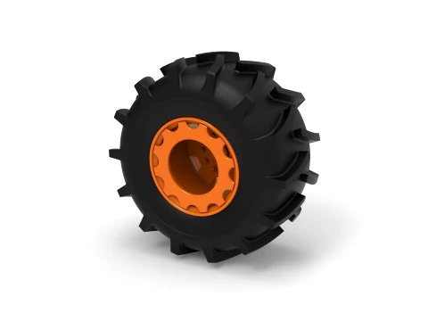 Wheel of Redneck Rave Mud truck Version 2 Scale 1 to 25 3D Print Model