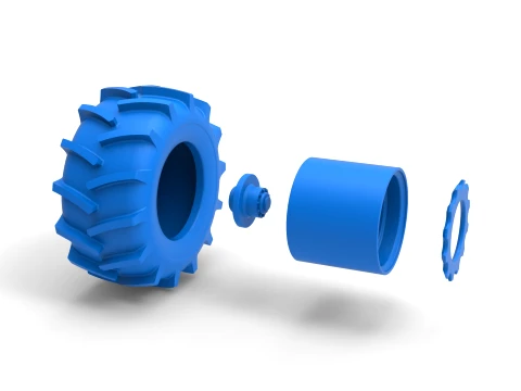 Wheel of Redneck Rave Mud truck Version 2 Scale 1 to 25 3D Print Model
