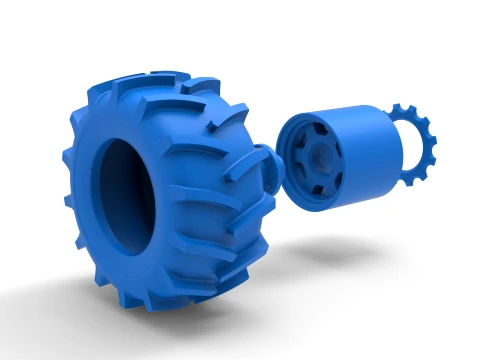 Wheel of Redneck Rave Mud truck Version 2 Scale 1 to 25 3D Print Model