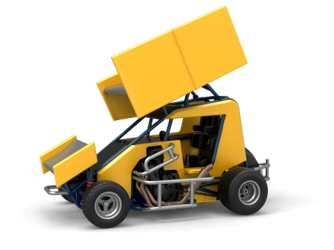 Winged 600 Micro sprint car Scale 1 to 25 3D Print Model