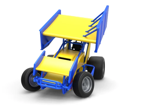 Winged Sprint car Version 1 while turning Scale 1 to 25 3D Print Model