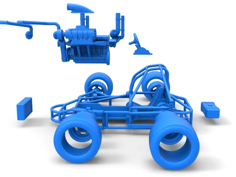 Concept crazy kart Scale 1 to 25 3D Print Model