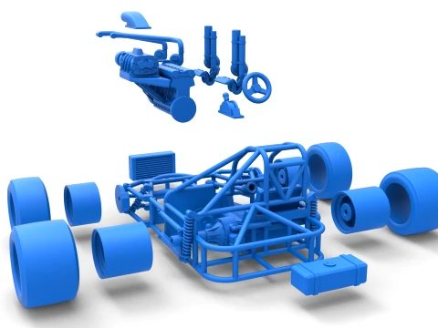 Concept crazy kart Scale 1 to 25 3D Print Model