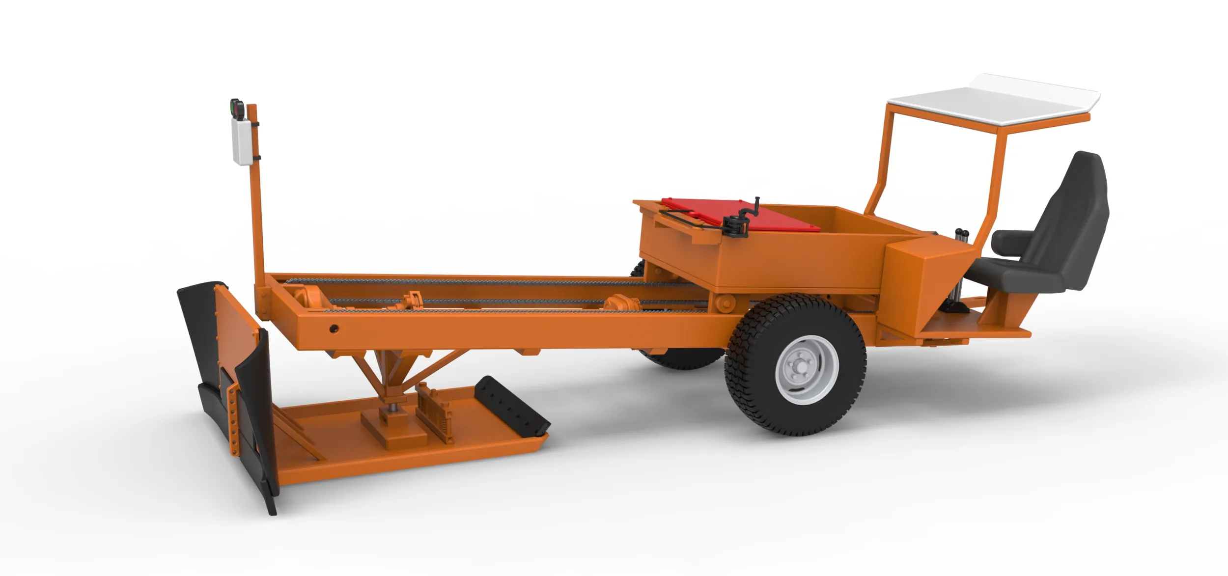 Garden Tractor pulling sled Scale 1 to 25 3D Print Model .c4d .max .obj .3ds .fbx .stl .blend 