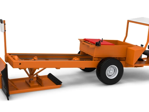 Garden Tractor pulling sled Scale 1 to 25 3D Print Model