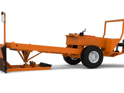 Garden Tractor pulling sled Scale 1 to 25 3D Print Model