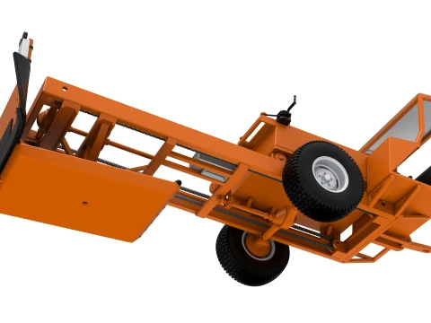 Garden Tractor pulling sled Scale 1 to 25 3D Print Model