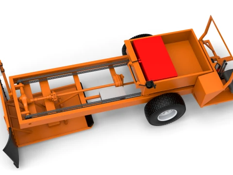 Garden Tractor pulling sled Scale 1 to 25 3D Print Model