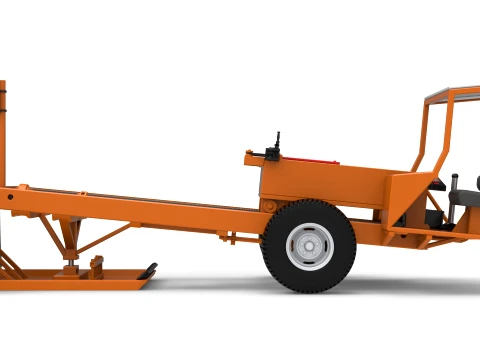 Garden Tractor pulling sled Scale 1 to 25 3D Print Model